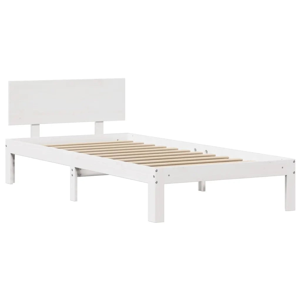 Giroletto con Testiera senza Materasso Bianco 90x190 cm