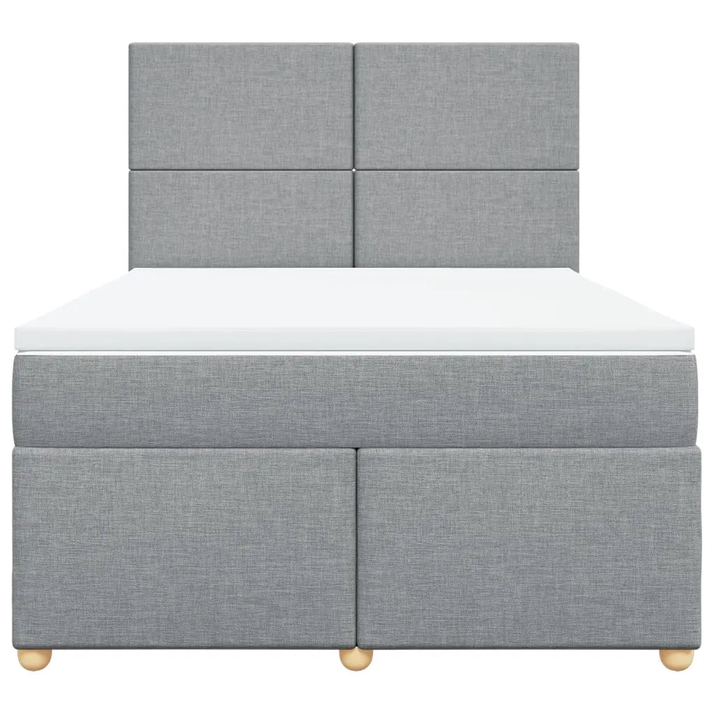 Giroletto a Molle con Materasso Grigio Chiaro 160x200cm Tessuto