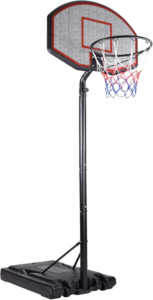 Canestro da Basket Mobile con Rotelle Altezza Regolabile 257-305cm con Base Set Cestino Partita Pallacanestro