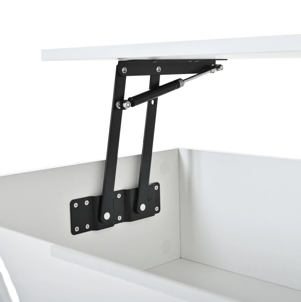 Tavolino sollevabile con illuminazione a LED e spazio contenitivo