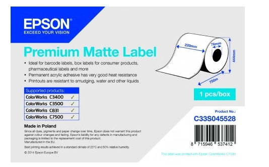 Epson c33s045528 etichetta per stampante bianco