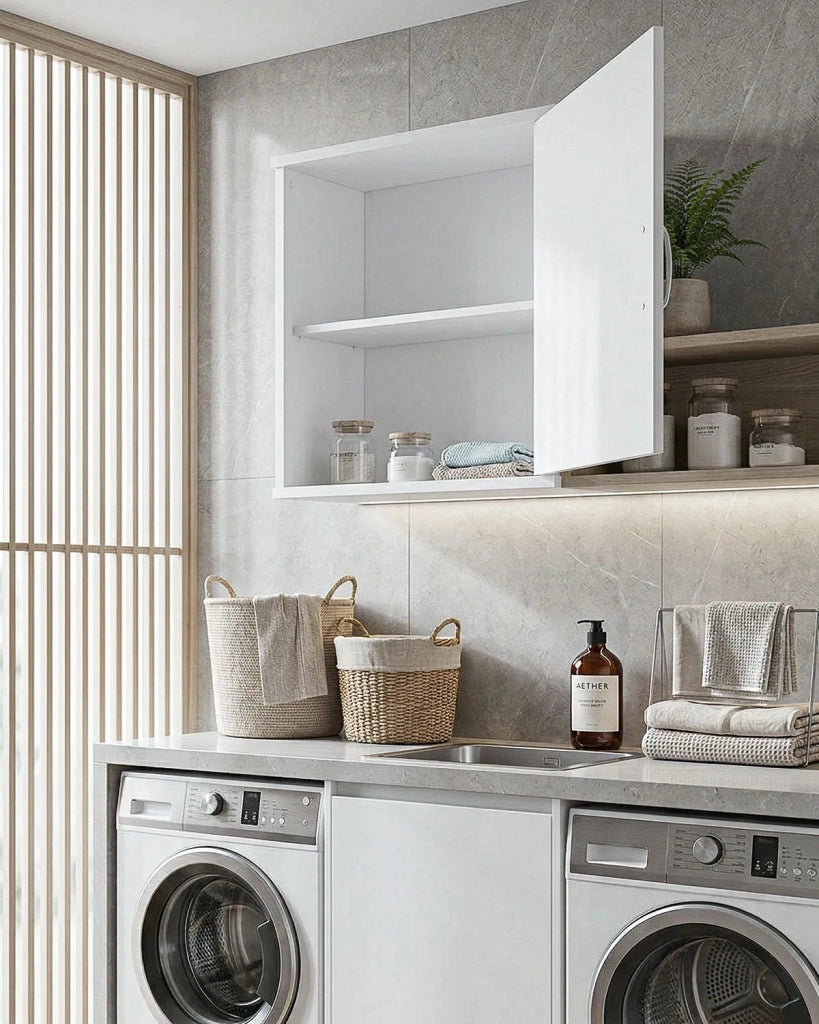 Pensile NEXA WALL 45 – Mobile Pensile in PVC con Ripiano Interno – 45x34x52 cm Bianco_