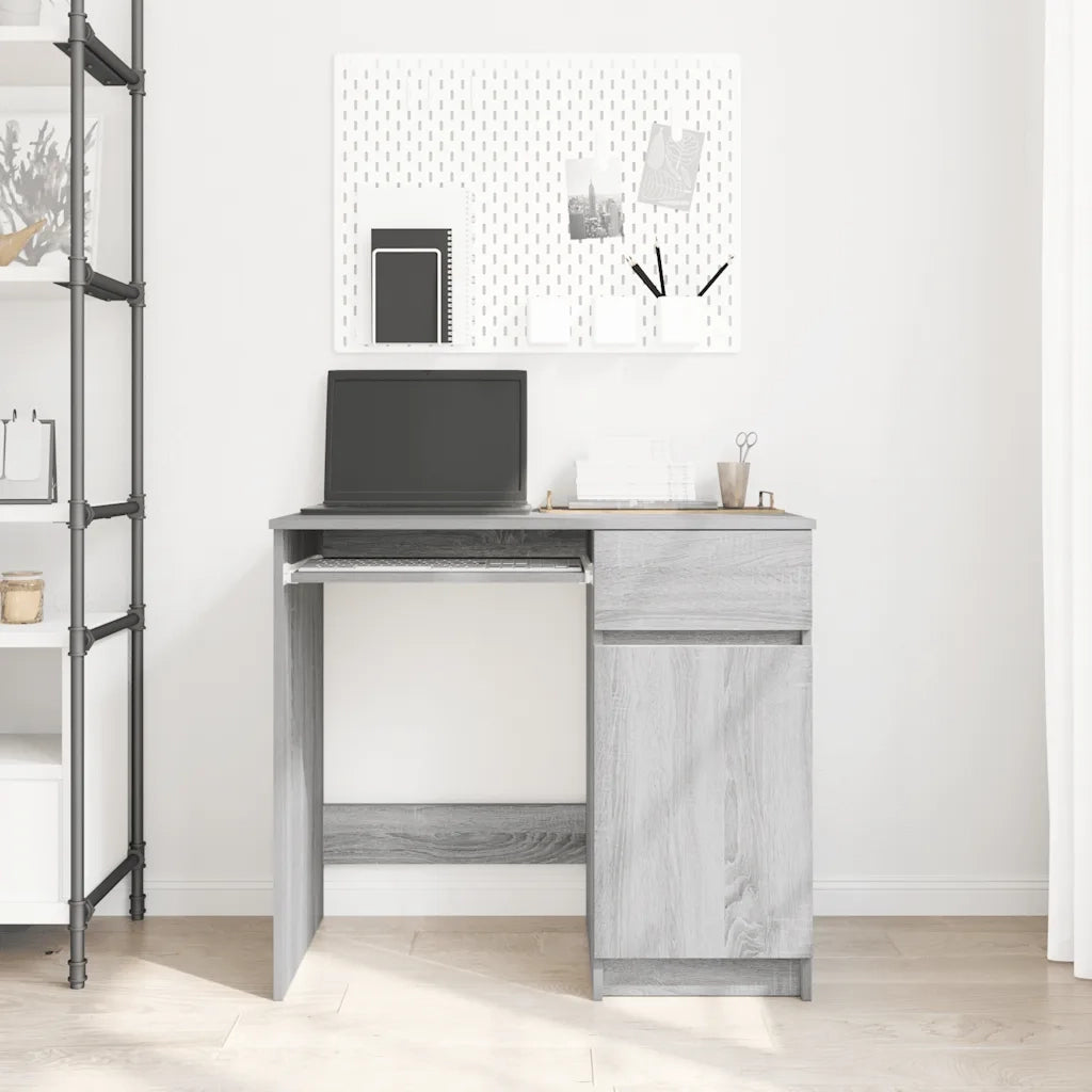 Scrivania Grigio Sonoma 86x49x76 cm in Legno Multistrato 861828