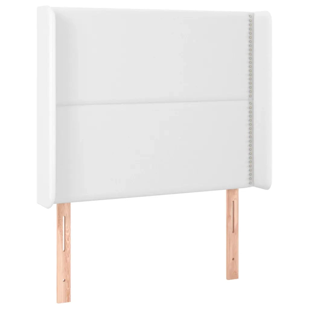 Testiera a LED Bianco 103x16x118/128 cm in Similpelle