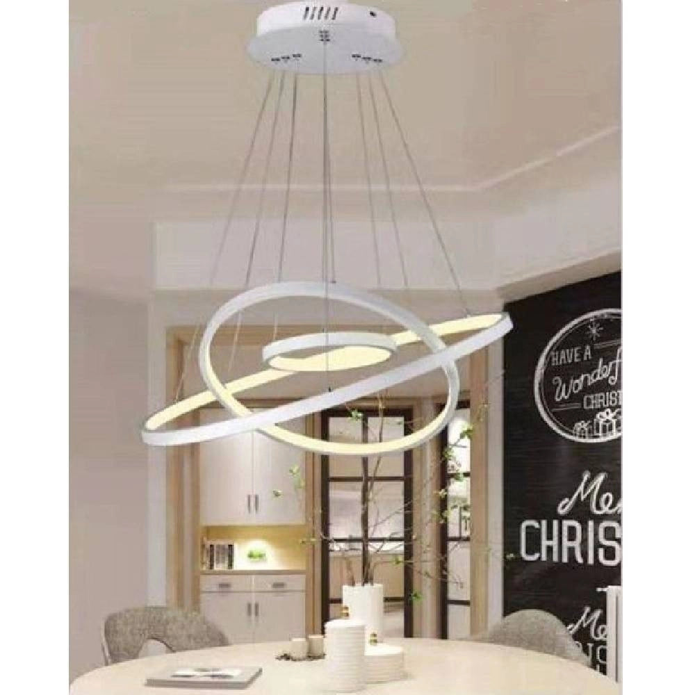 Trade Shop - Lampadario Led A Sospensione 48w Forma Di Pianeta Luce Naturale 4000k Bianco B40 -