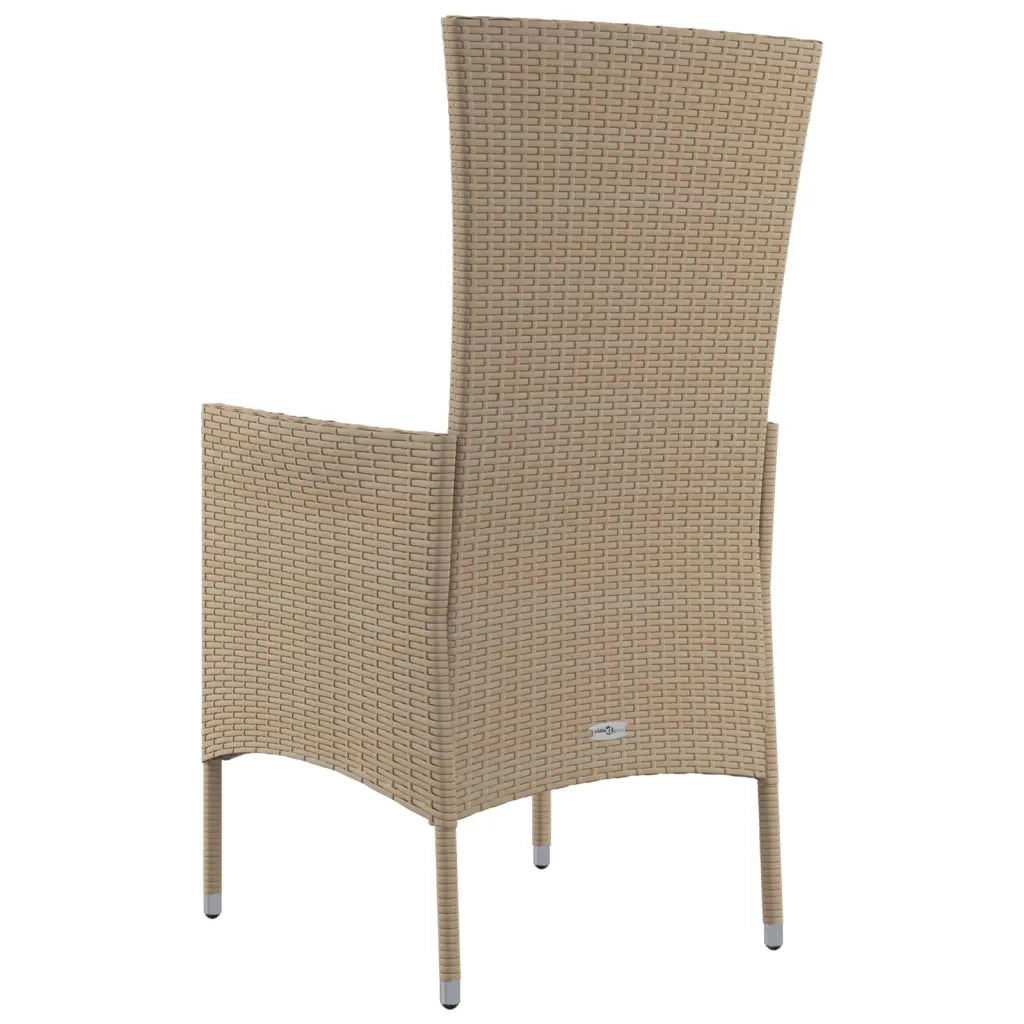 Sedie da Giardino con Cuscini 4 pz in Polyrattan Beige 319533