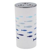 Trade Shop - Bicchiere Porta Spazzolino 3 Fori In Plastica Accessorio Bagno Pesciolini 69882 -