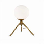 Trade Shop - Lampada Da Tavolo Minimalista Bronzo Treppiedi Con Sfera Lume Abat Jour G9 D35 -