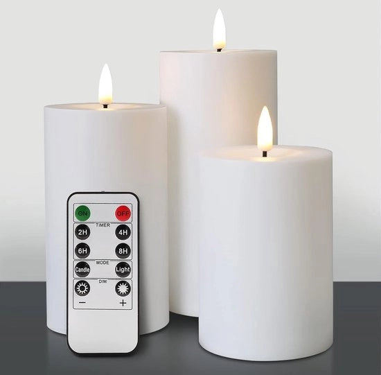 Torce Acqua Resistenti Senza Fiamma con Lente - Torce Realistiche a Batteria con Flicker Φ 3" H 4" 5" 6