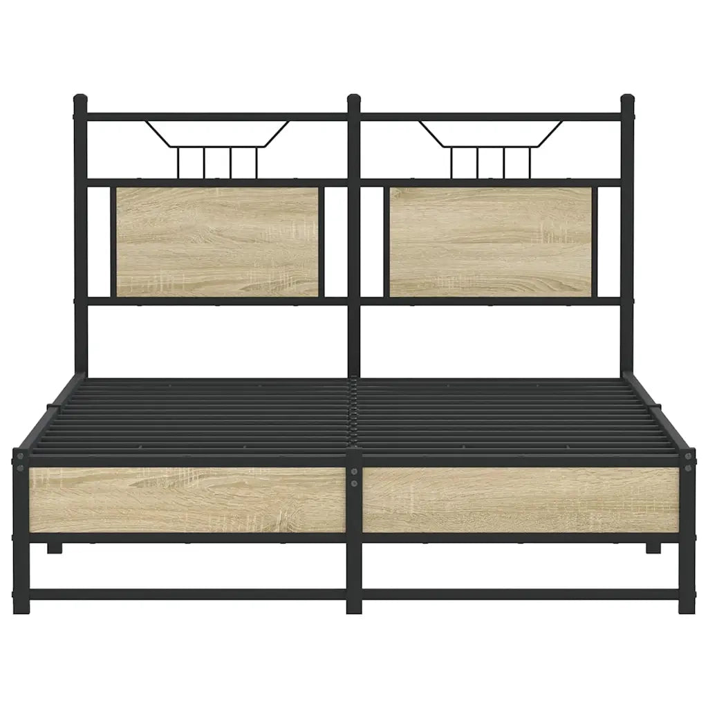 Letto matrimoniale | Letto per adulti | Giroletto senza Materasso Rovere Sonoma 120x190cm in Truciolato