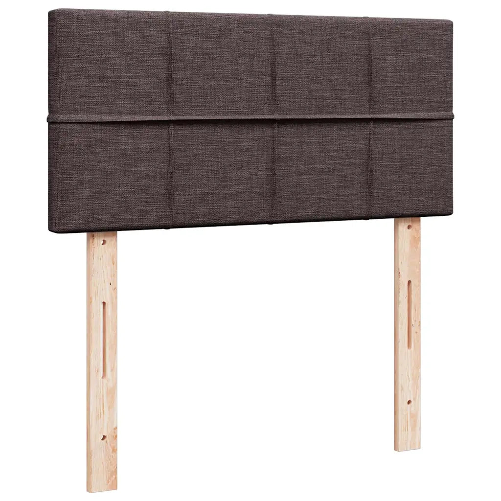 Pouf Letto con Materasso e LED Marrone Scuro 90x200 cm Tessuto 3312280