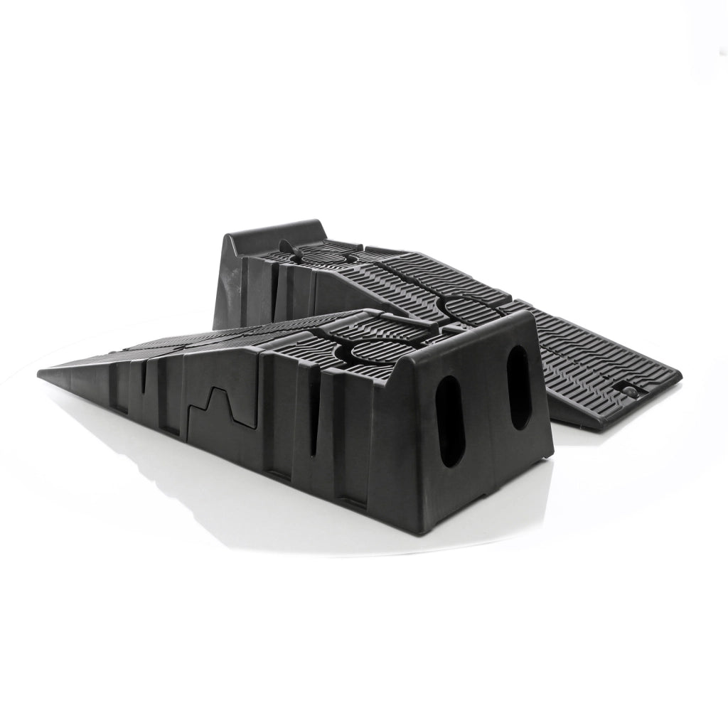 Set 2 rampe di sollevamento divisibili max 2,5 t plastica per veicoli carichi pesanti