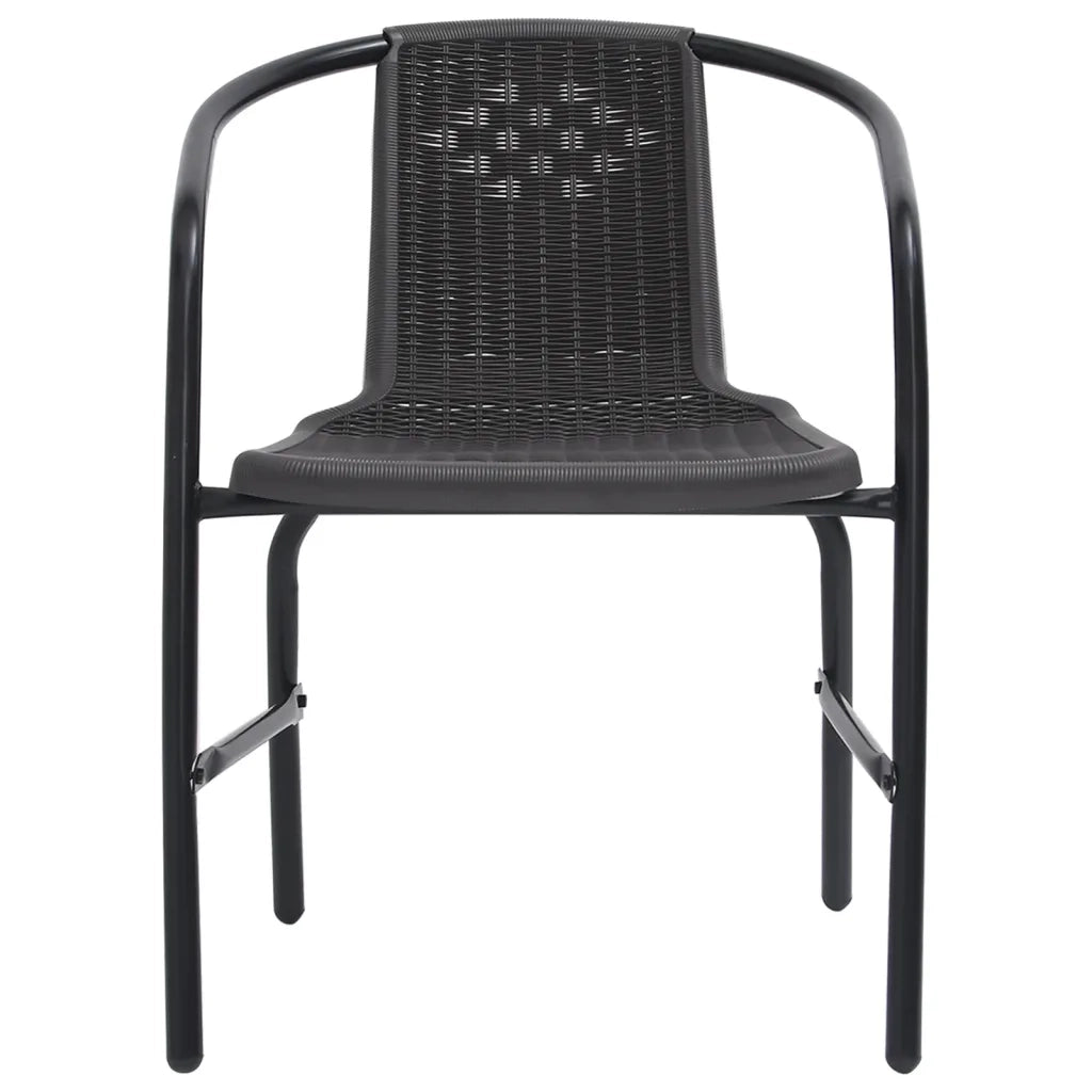 Sedie da Giardino 6 pz in Plastica Rattan e Acciaio 110 kg 3107704