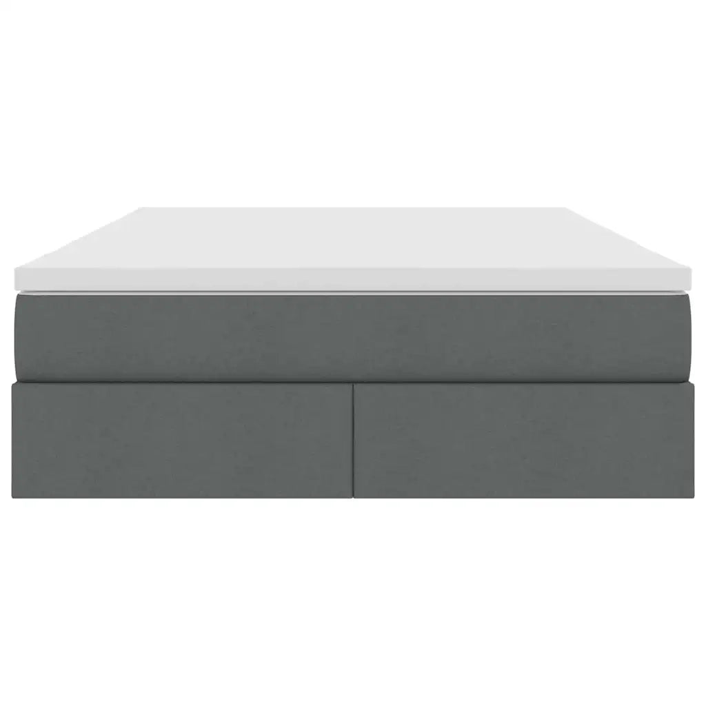 Letto con contenitore e materasso Grigio scuro 140 x 190 cm