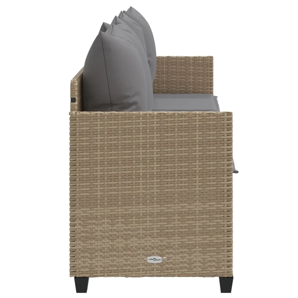 Lettino Prendisole | Sdraio da giardino | Lettino da sole con Cuscini Beige?in Polyrattan
