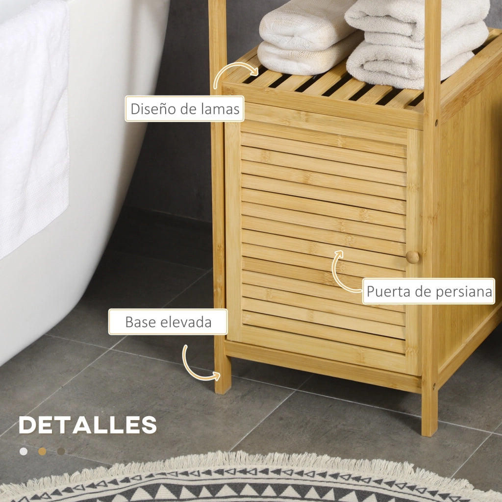 Mobile da bagno in bamb¨´ con ante e ripiani ¨C zephmum ¨C 33x36,5x67 cm naturale