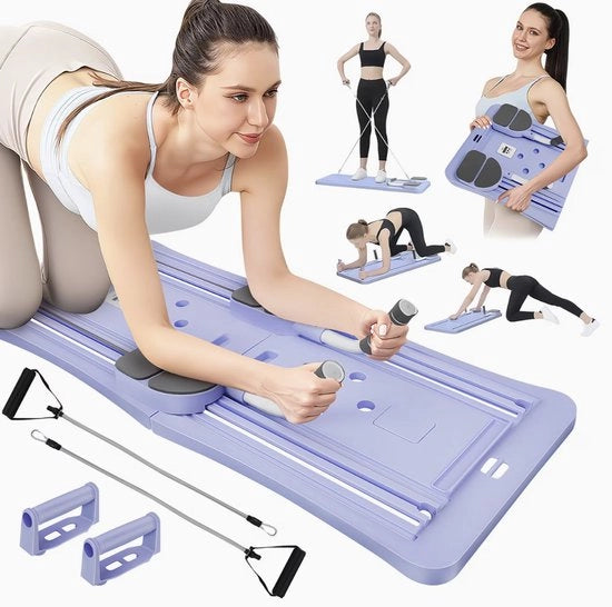 Allenamento Core 4 in 1 con Sostegno Plank, Ritorno Automatico, Resistenza Regolabile, Pilates e Paviglione per Allenamento in Casa