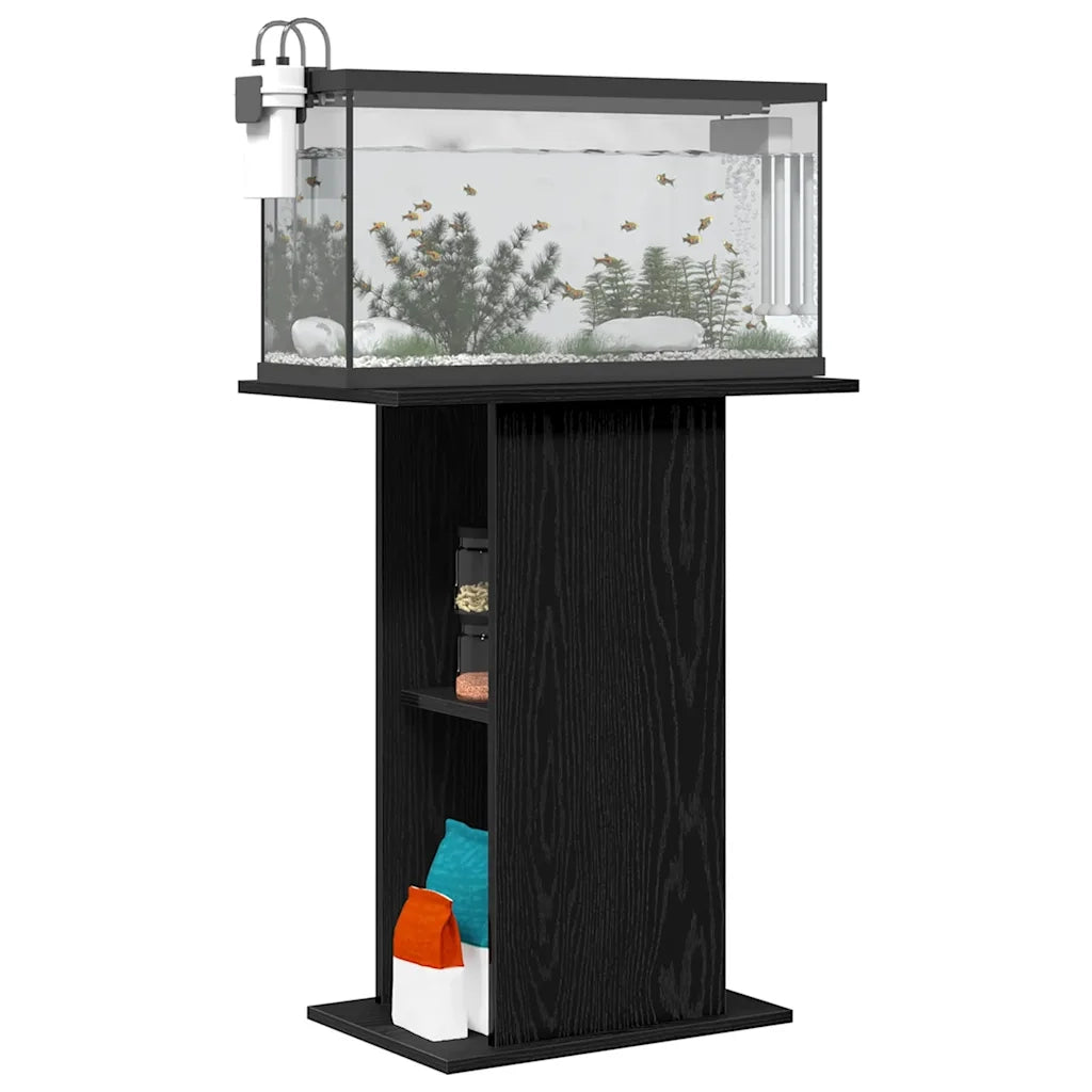 Supporto per Acquario 60,5x36x72,5cm Multistrato Rovere Nero 862157