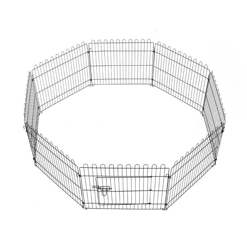 RECINTO PER ANIMALI A GABBIA IN ACCIAIO 158 X 61CM NERO