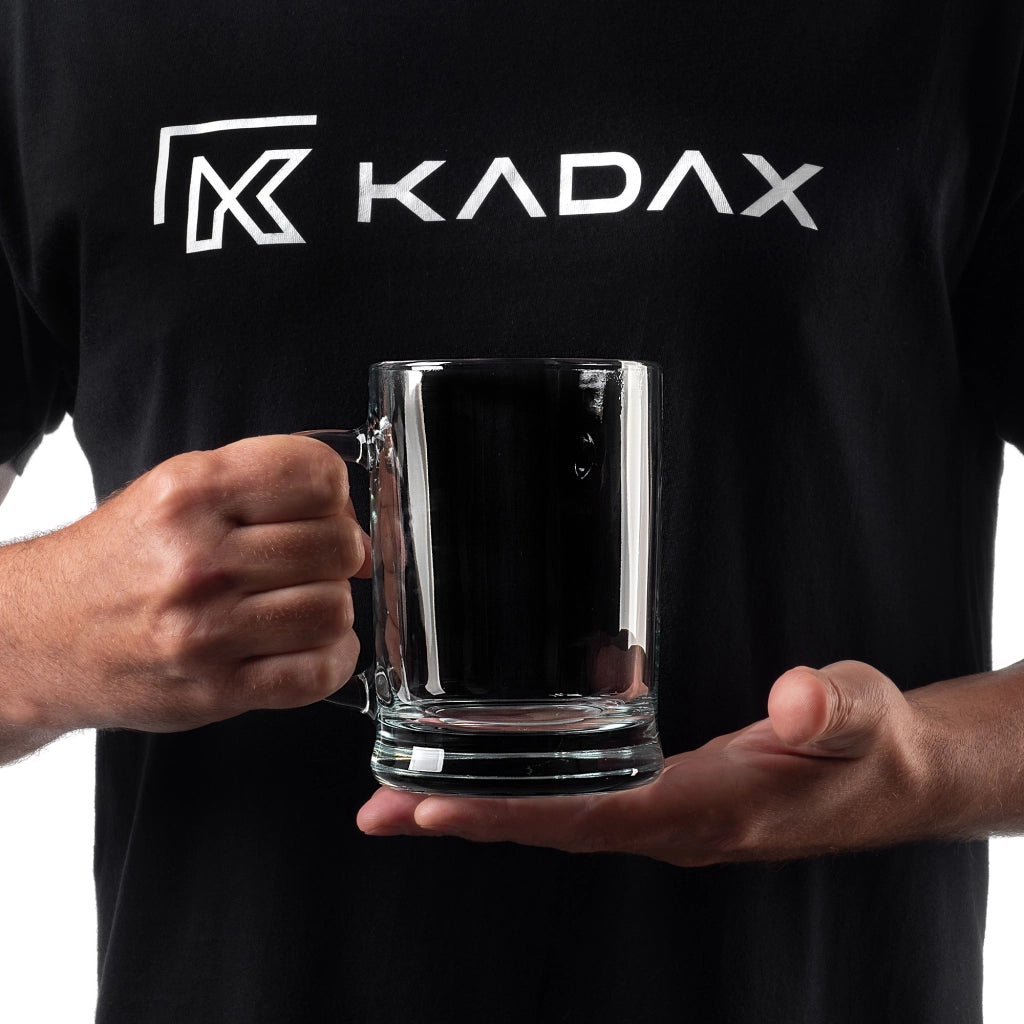 Boccale da birra KADAX 400 ml 0,4 l con manico, in vetro spesso, ideale come regalo.