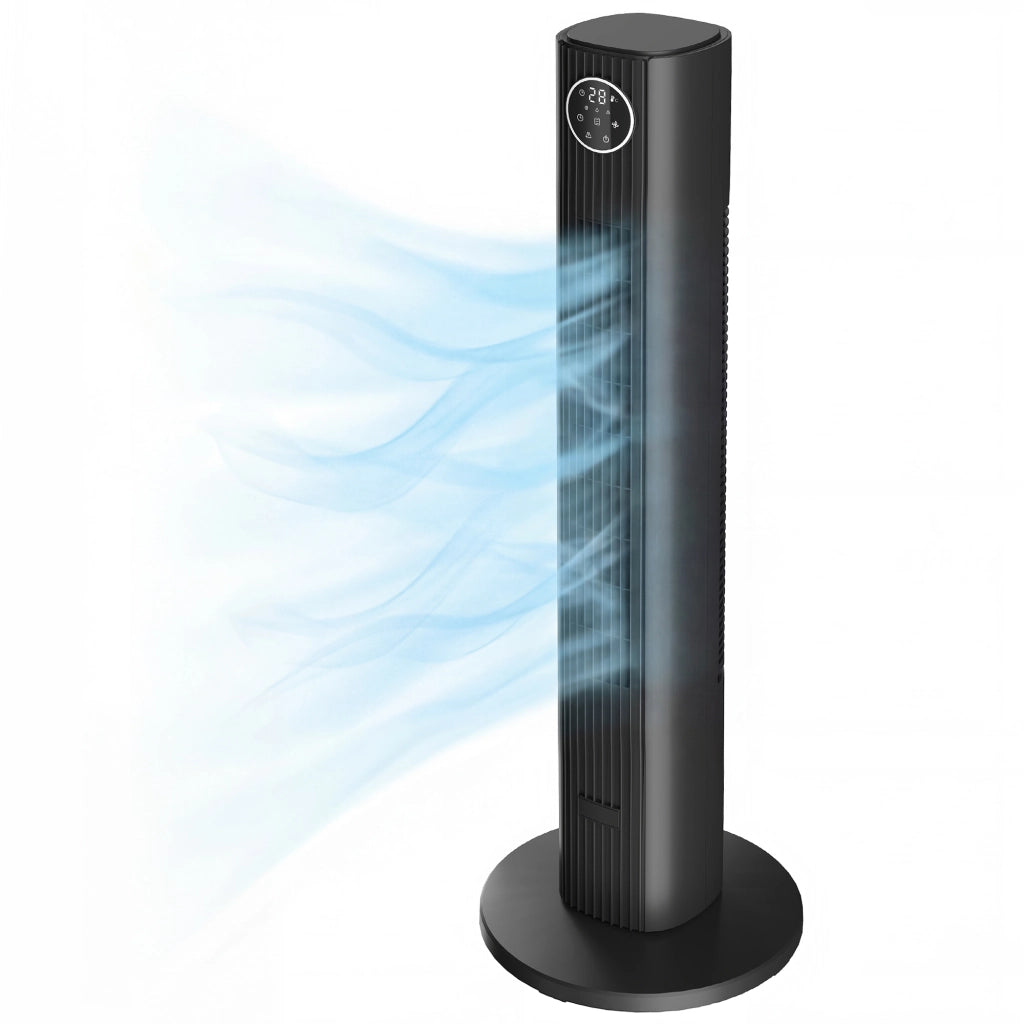 Ventilatore a colonna silenzioso ¨C ZephMum ¨C 28dB 8m/s 12 velocit¨¤ 4 modalit¨¤ timer 12H nero