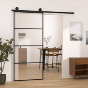 vidaXL Porta Scorrevole con Ferramenta 90x205cm Vetro ESG Alluminio