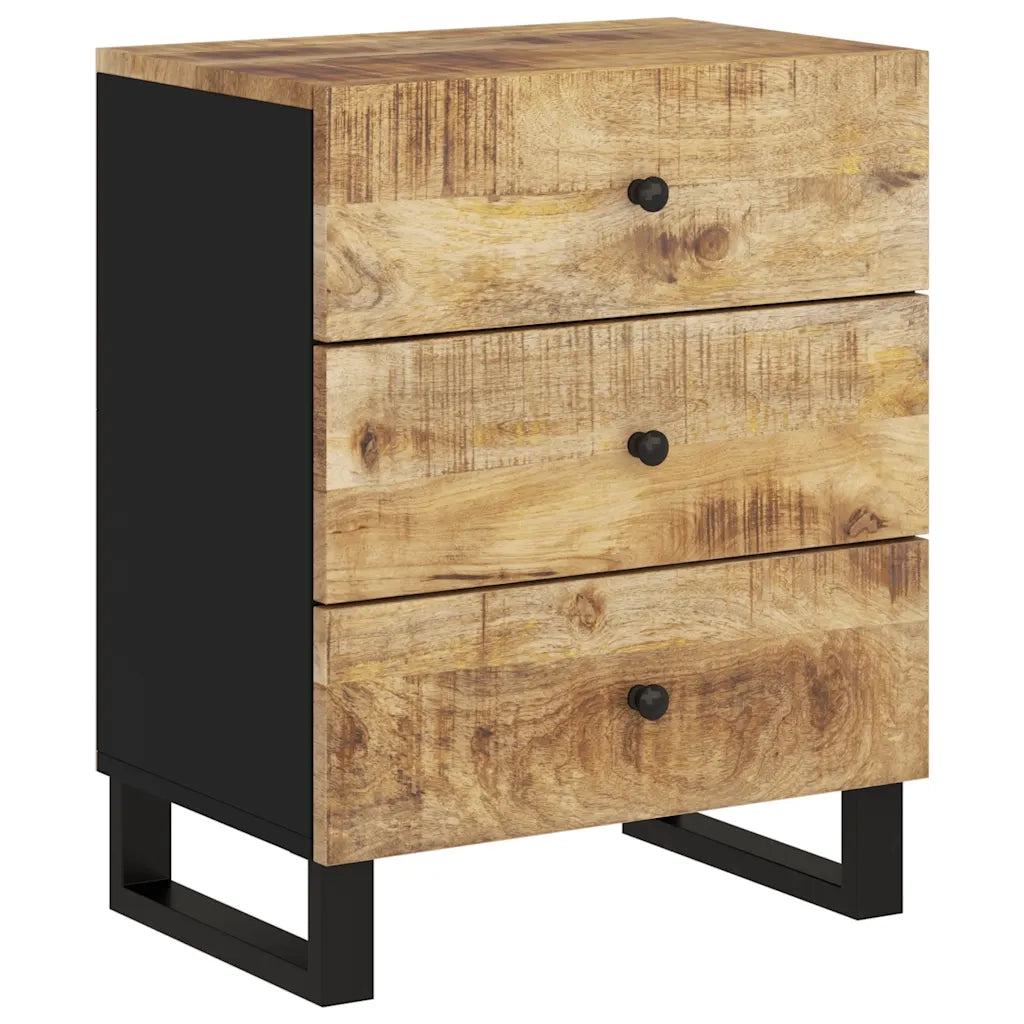 Comodino 50x33x62cm Legno Massello di Mango e Legno Multistrato cod mxl 30554