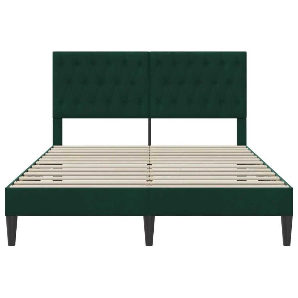 Struttura del letto Verde Scuro 140 x 190 cm Velluto 42027663