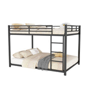 Letto a Castello Letto Matrimoniale 140×200 cm con Sponde di Sicurezza; senza Materasso; in Metallo; Nero