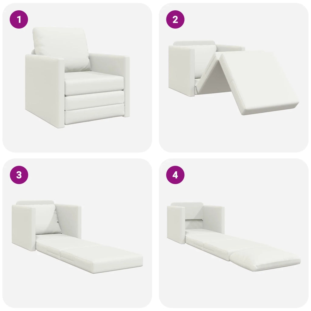 Divano letto 60cm Bianco Pelle Artificiale 4106636