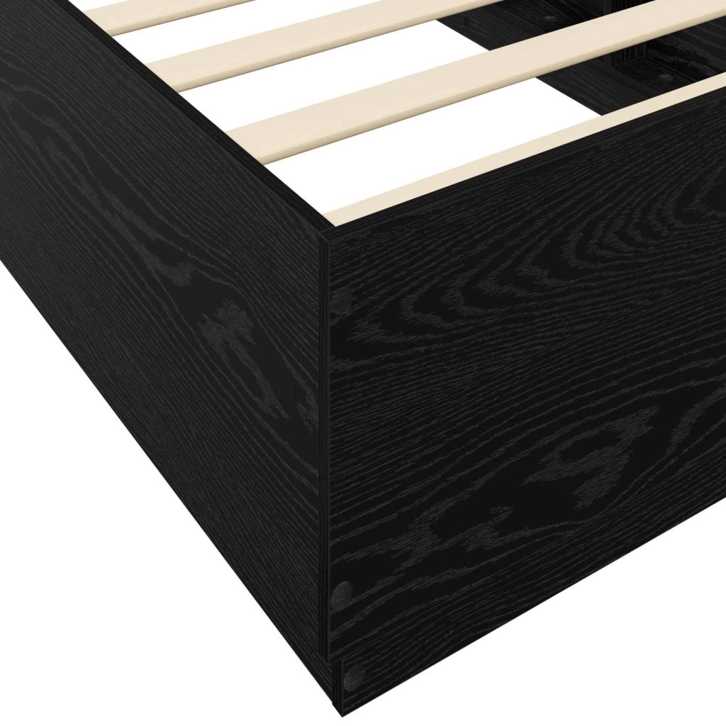 Letto con LED Rovere Nero 80 x 200 cm Legno ingegnerizzato 3429571