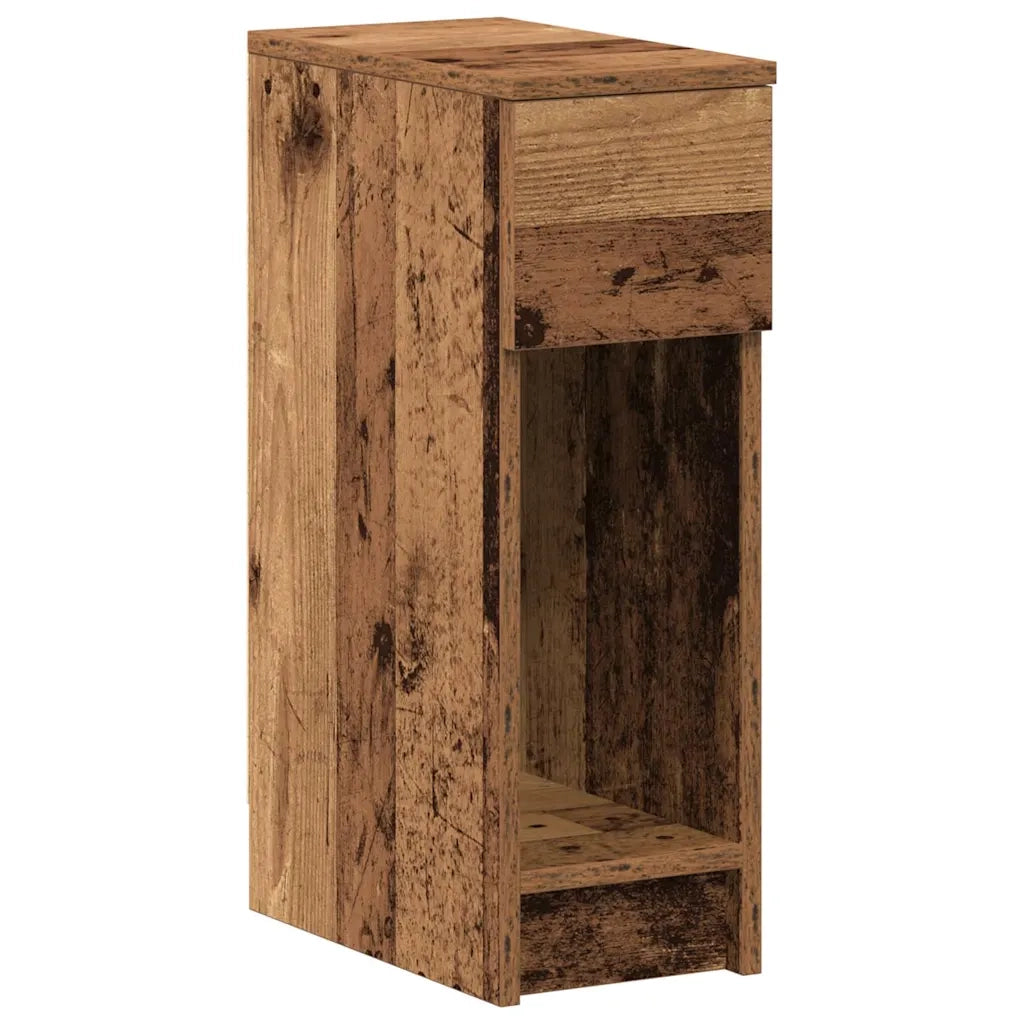 Comodini con Cassetto 2 pz-Set di 2 Tavolino da notte in Legno Antico 20x36x60 cm