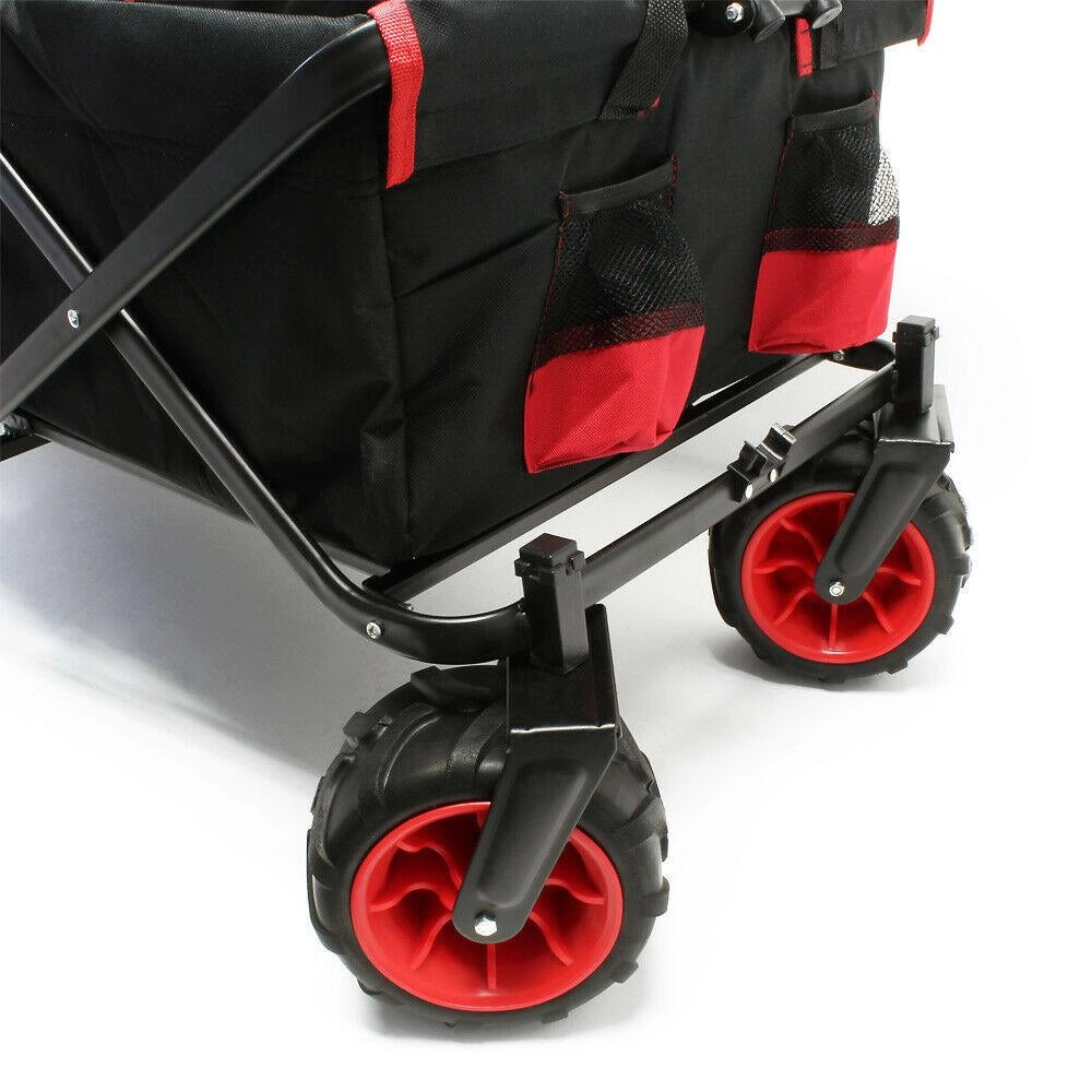 Carrello da trasporto pieghevole carrello a mano carrello da giardino 110 x 50 x 121 cm carrello da spiaggia pieghevole 16_0000764