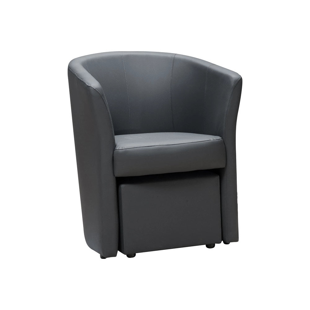 Poltrona Pegasus con pouf estraibile colore grigio scuro