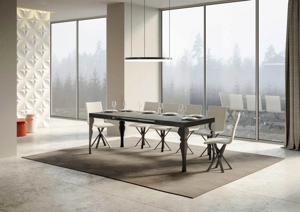 Tavolo allungabile 90X140/244 cm Paxon Cemento telaio Antracite