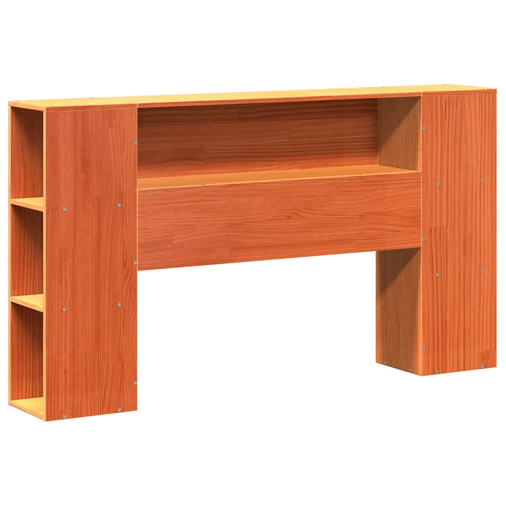 Letto Libreria senza Materasso Marrone Cera 140x190 cm in Pino 3321669