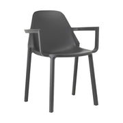SET 4 POLTRONA PIU' CON BRACCIOLI TECNOPOLIMERO SCAB DESIGN MADE IN ITALY - Antracite 81