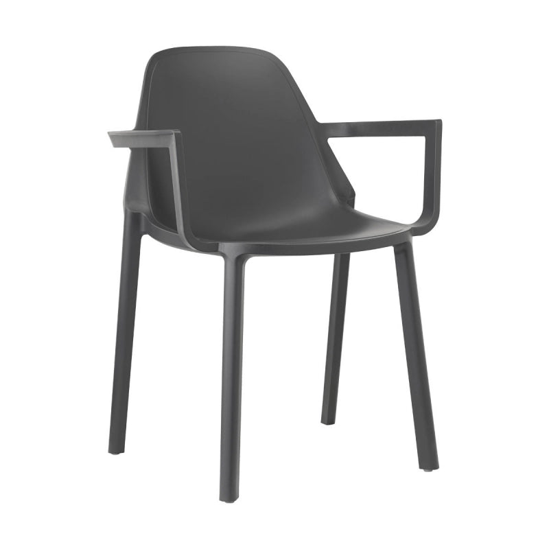 SET 4 POLTRONA PIU' CON BRACCIOLI TECNOPOLIMERO SCAB DESIGN MADE IN ITALY - Antracite 81