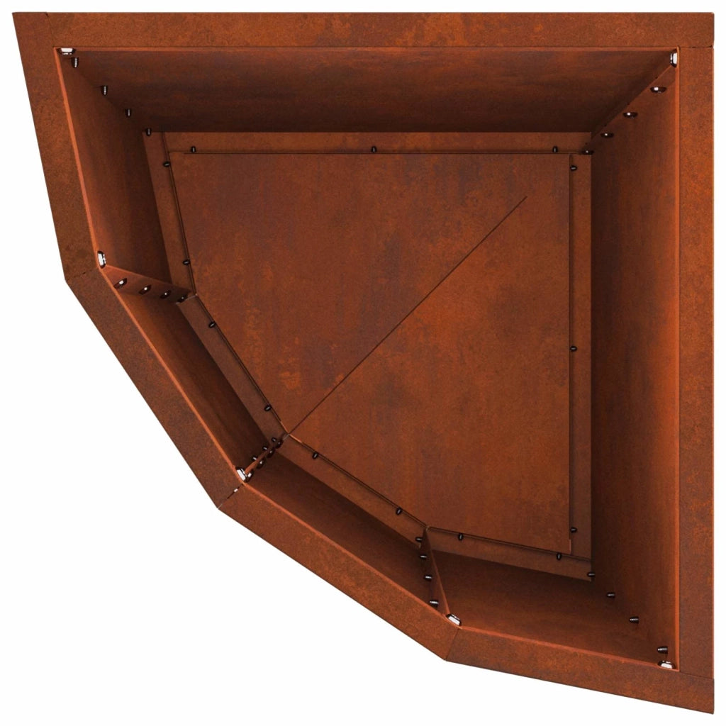 Vaso d'angolo Ruggine 30 x 30 x 50 cm acciaio corten 883681