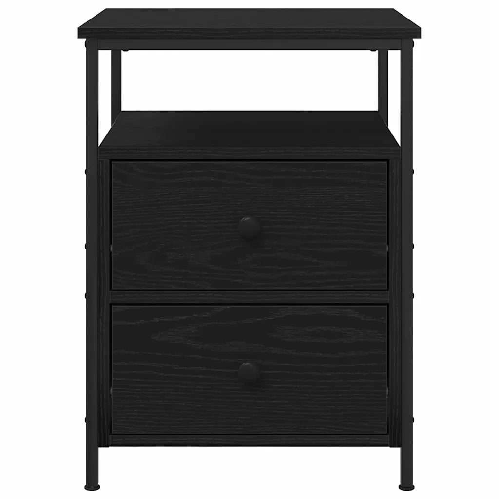 Armadio da Notte con cassetto Rovere Nero 34 x 35,5 x 50 cm 862921