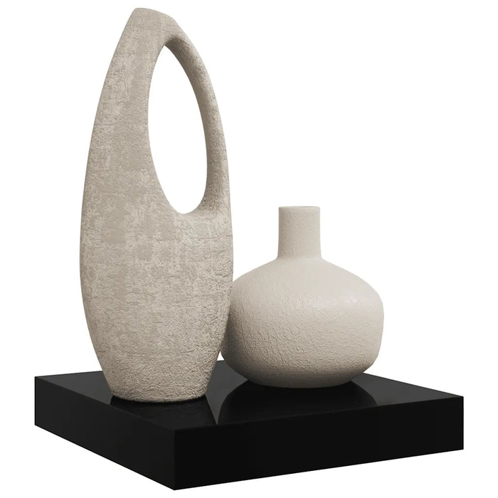 Scaffale a Parete Nero Lucido 23x23,5x3,8 cm in MDF 323760