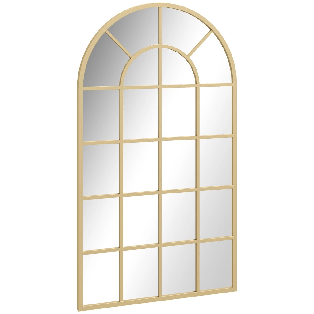 Specchio da Parete con Cornice in Metallo Finestra ¨C zephmum ¨C Oro 110x65 cm
