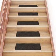 Tappetini per scale autoadesivi 15 pz 60x25 cm marrone scuro rettangolari 326919