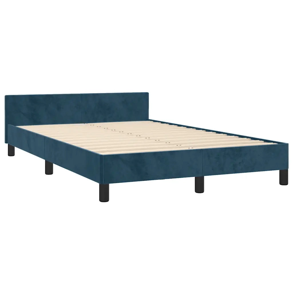 Giroletto senza Materasso Blu Scuro 120x190 cm Velluto