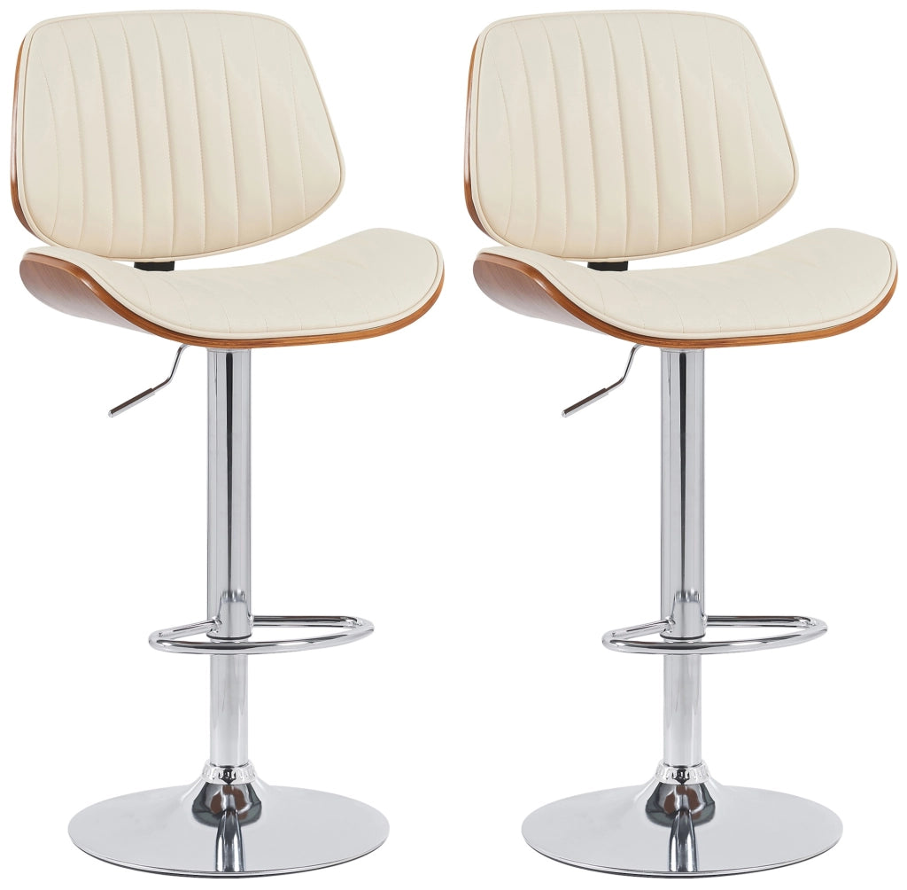 Set di 2 sgabelli da bar Clawson in ecopelle cromata 1