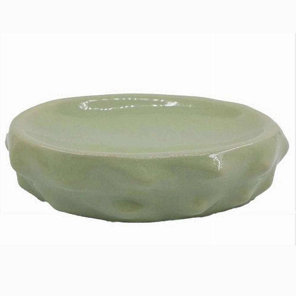 Trade Shop - Piattino Per Sapone Porta Saponetta Verde Effetto Cactus Accessorio Bagno 79935 -
