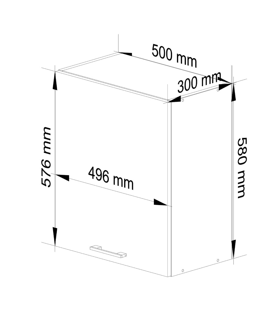 Mobile da cucina pensile sistema AKORD OLIWIA Bianco 50 cm 1 anta 50x30x58 cm