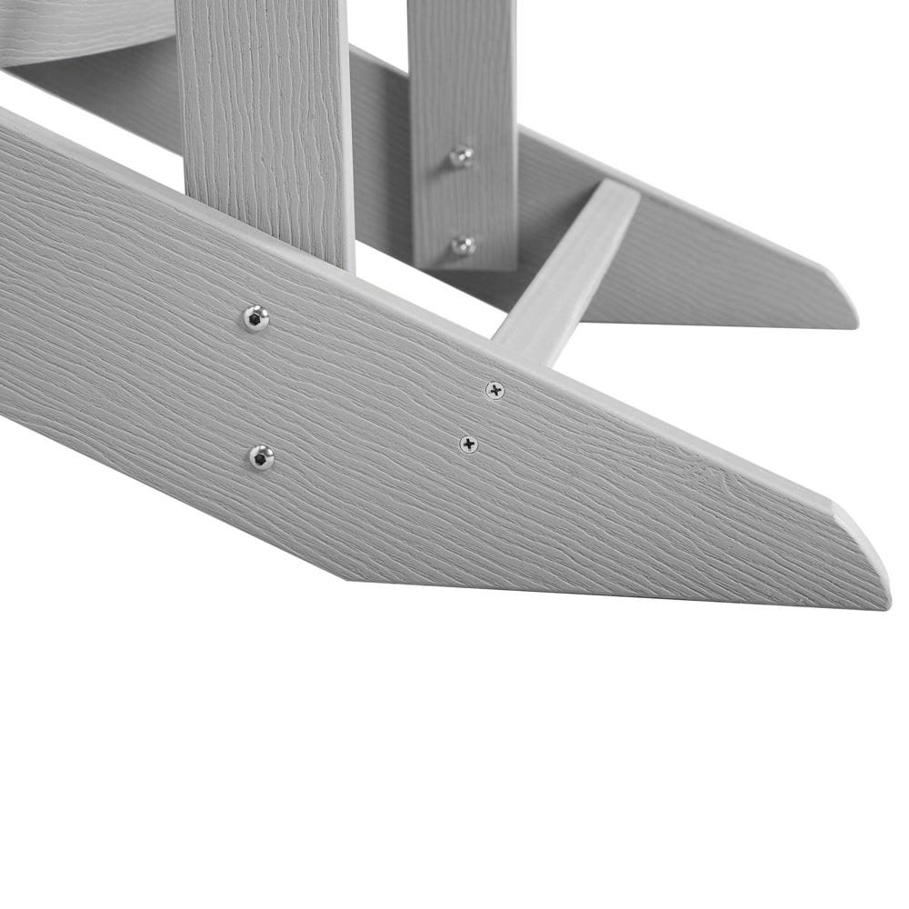 Sedia da giardino in plastica grigio chiaro in legno resistente agli agenti atmosferici in stile moderno