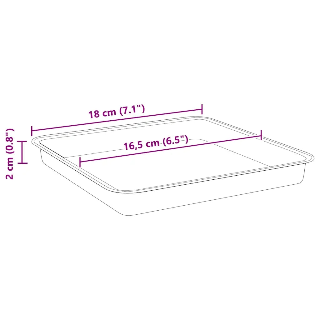 Vassoio Quadrato per Fiori 24 pcs Nero 18 x 18 x 2 cm Plastica
