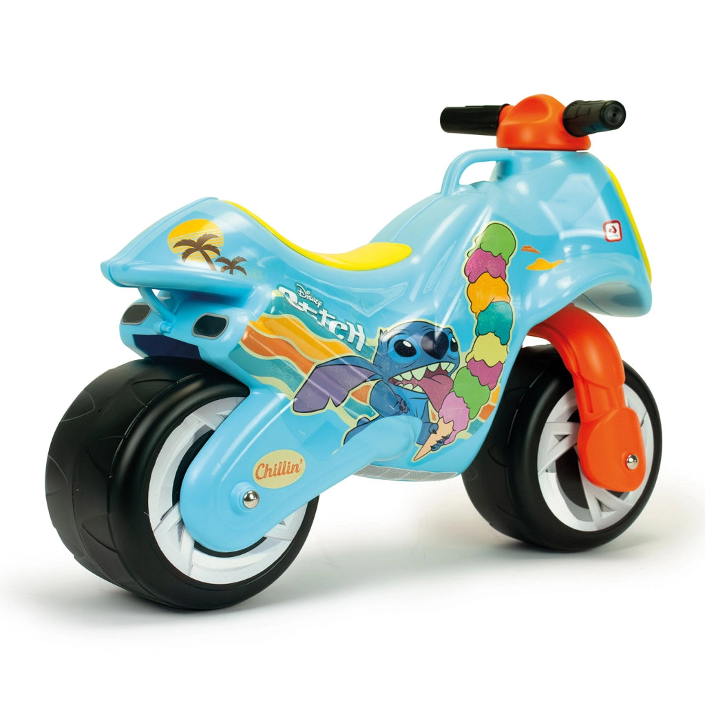 Moto Cavalcabile per Bambini Disney Stitch Neox 69x27,5x49 cm con Ruote Larghe Azzurro